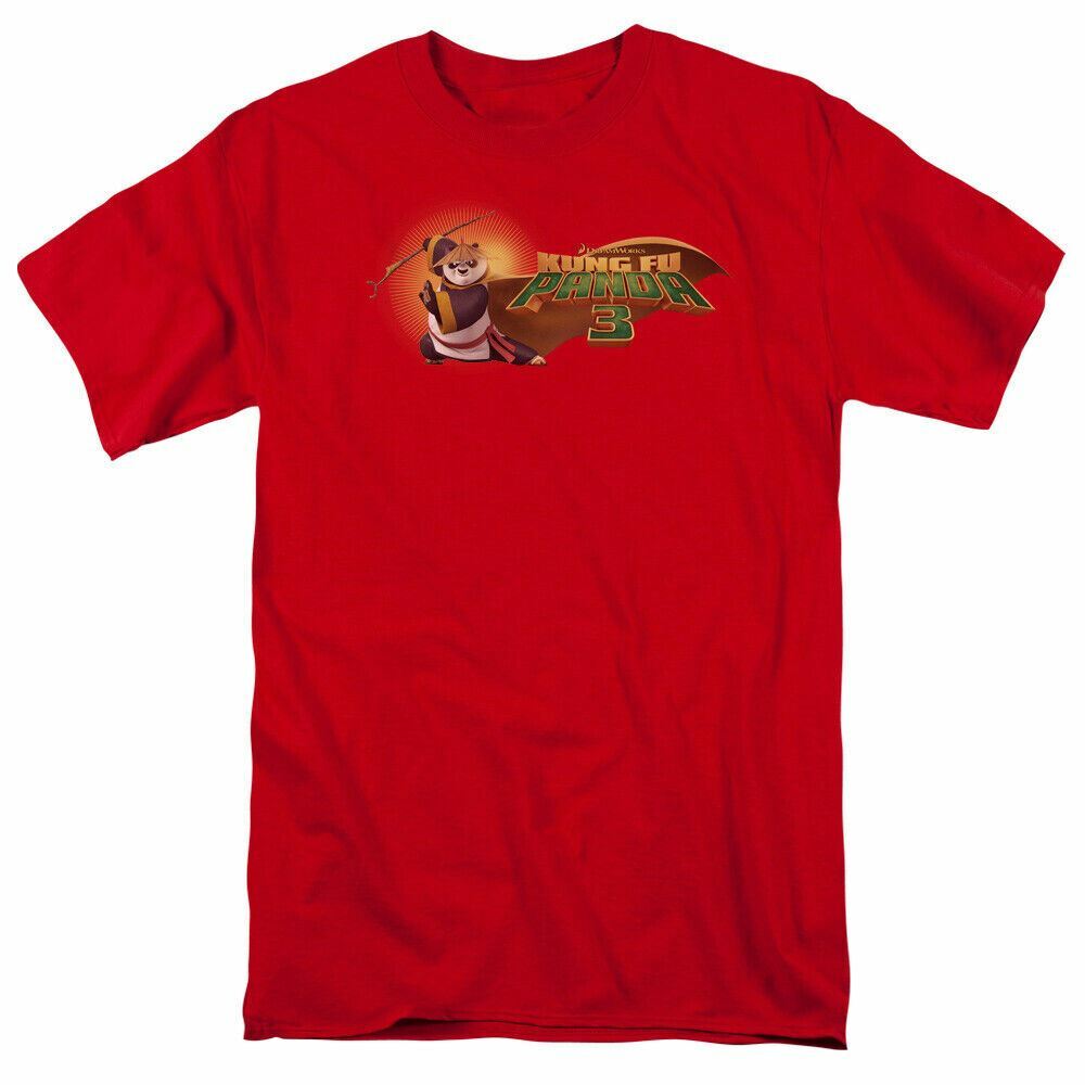 

26 Kung Fu Panda Po Logo T Shirt Mens Licensed Movie Tee Red Unisex T-Shirt XXXXL