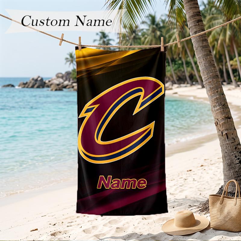 Cleveland Browns Custom Name Printed Beach Towel Personalized Soft Towel For Swimming Beach Travel