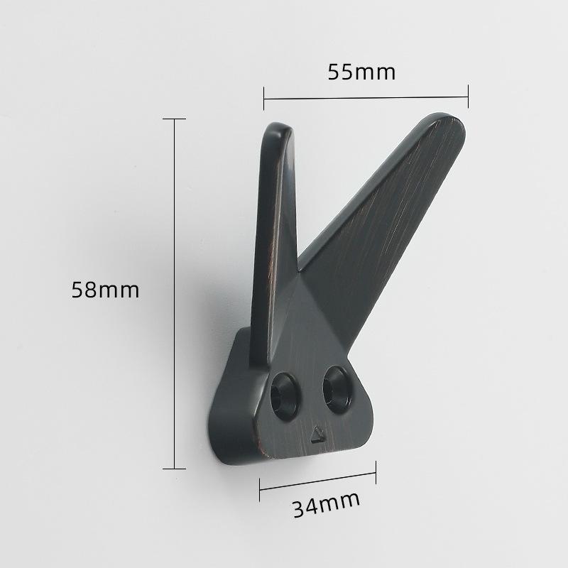 Nowoczesny Królik Amerykański Czarny Hak na Ubrania Szafka, Akcesoria Sprzętowe do Garderoby Hak na Ubrania ze Stopu Cynku