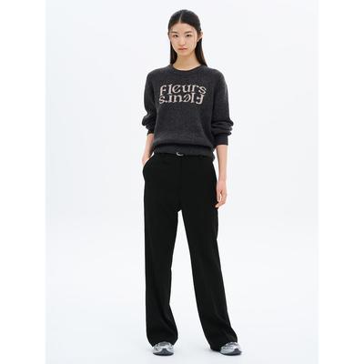 Basic Long Bootcut Slacks Black