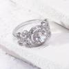 Fashionable and Luxurious Women's Wedding Ring with Sparkling Synthetic Zircon Pattern Inlaid