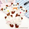 Cartoon Siamese Cat Plush Backpack Charm with Bell Ornament