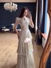 2025 Spring French Retro Polka Dot Short Sleeve Elegant Long Dress