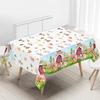 Farm Animals Party Tablecloth Farmhouse Disposable Plastic Table Cover Pig Cow Sheep Barnyard Animal Theme Birthday Party Decor