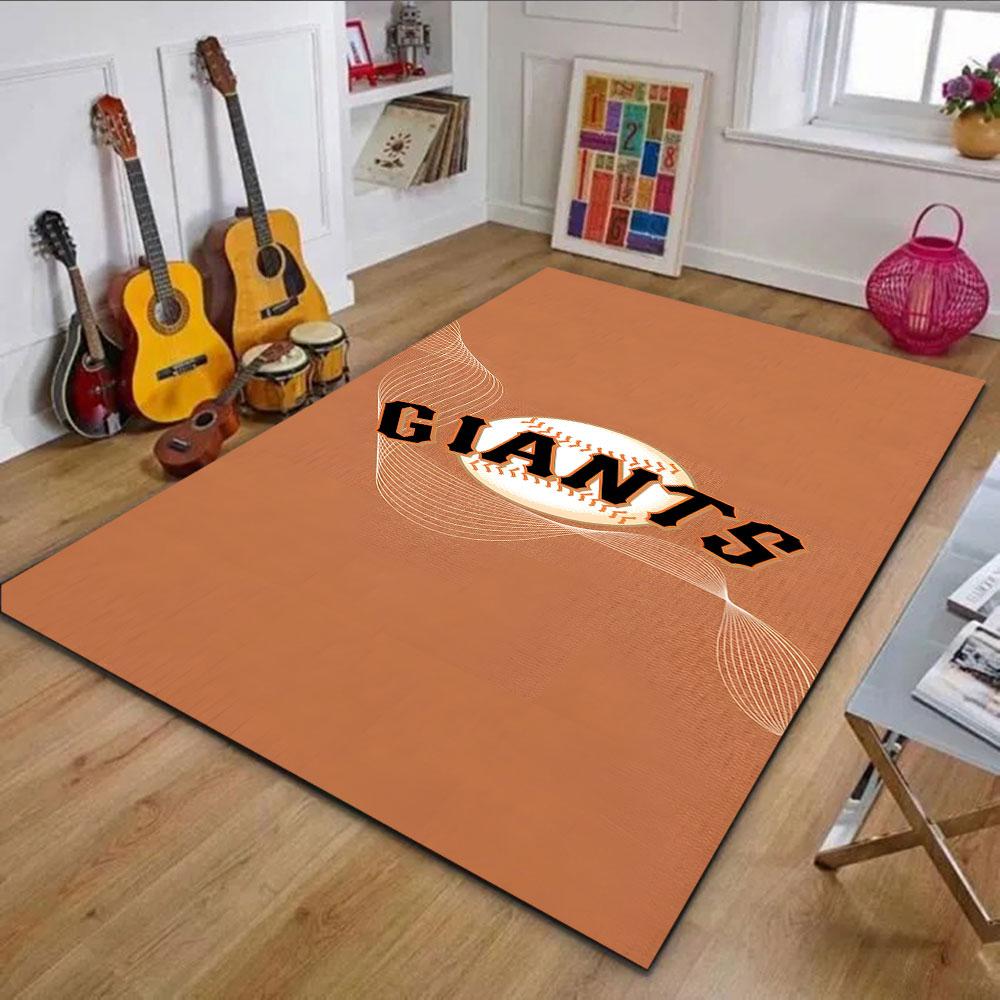 "GIANTS Baseball Logo On Orange Background" Patterned Carpet, Non Slip Mat Suitable for Living Room and Bedroom Sofas