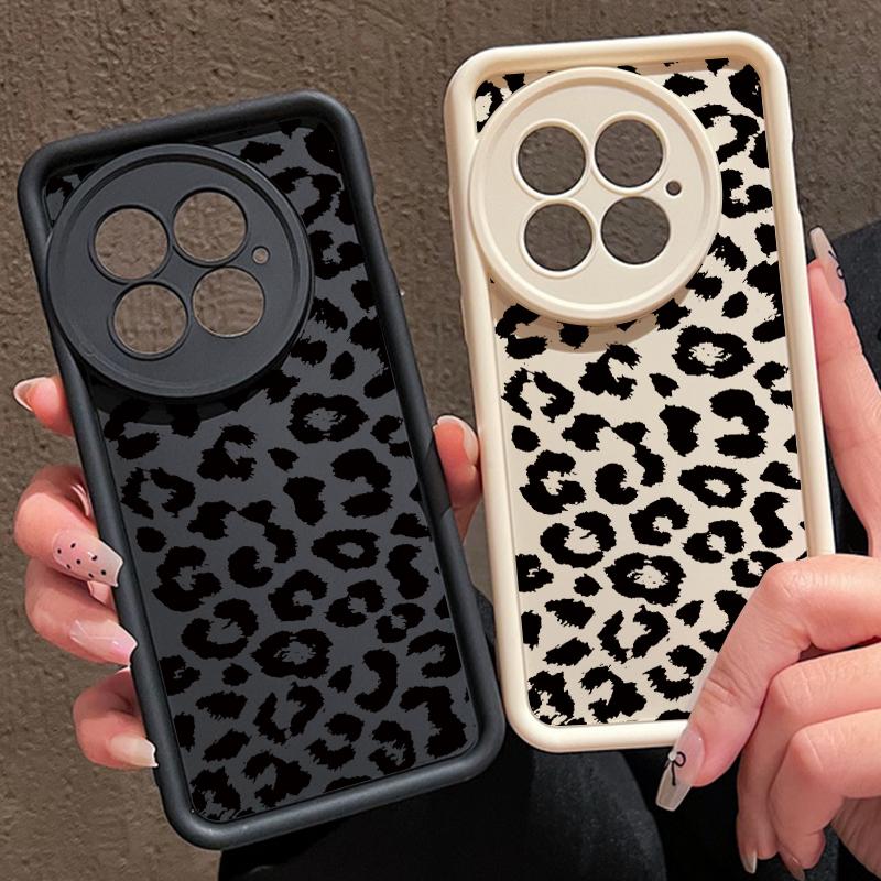 Phone Case for OnePlus 13 12 Leopard Print Shockproof Bumper TPU Silicone Soft Cover Fundas for OnePlus 13T 13R 12R 11R Coque