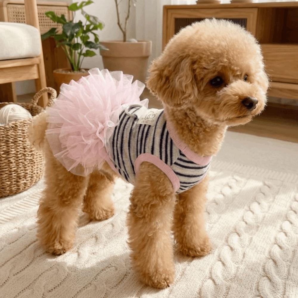 Thin Breathable Dog Cooling Vest Lace Skirt Pet T-shirt Fashion Puppy Princess Dress Small Dogs