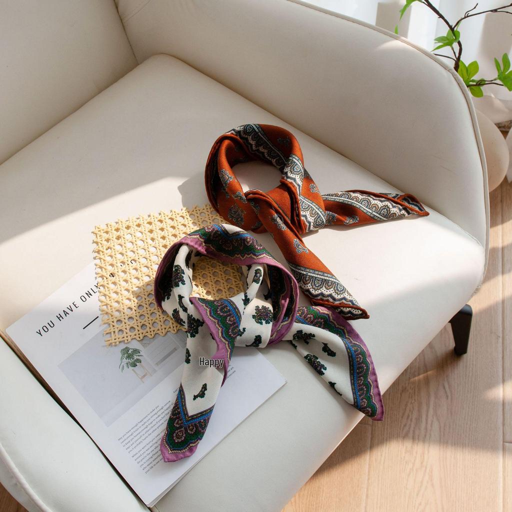 Double-Sided Cashew Print Wool Scarf: Elegant Women's Autumn Shawl