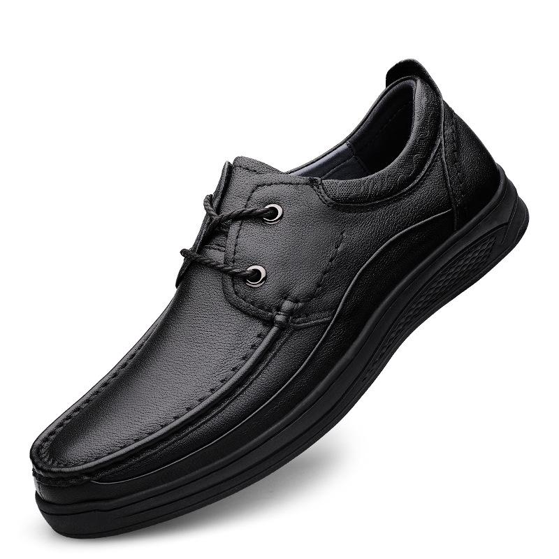 Men s Spring Lace-Up Formal Casual Cowhide Leather Shoes 40