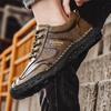 Fashion Men's Leather Casual Sneakers Handmade Breathable Shoes Soft Low-top Working Shoes