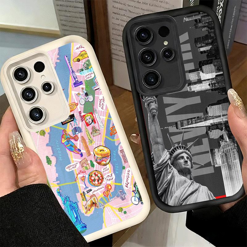 Phone Case for Samsung Galaxy S26 S25 Ultra S24 FE NYC New York City Shell S23 Plus S22 + S21 S20 5G Soft Silicone Funda