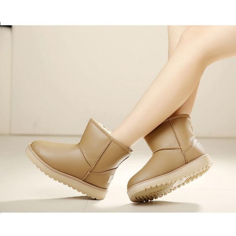 Women Winter Short Snow Boots Faux Fur Lined Flat Casual Shoes