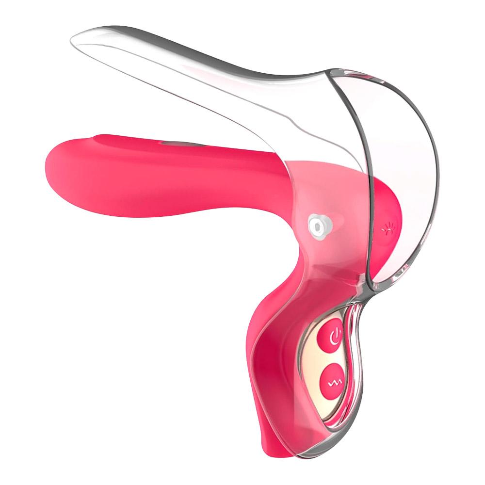 Pembe Kadın Titreşimli Oyuncaklar Vulva Dilatörü Klitoral Stimülatör, 10 Titreşim Desenli LED Kadınlar İçin Seks Oyuncakları