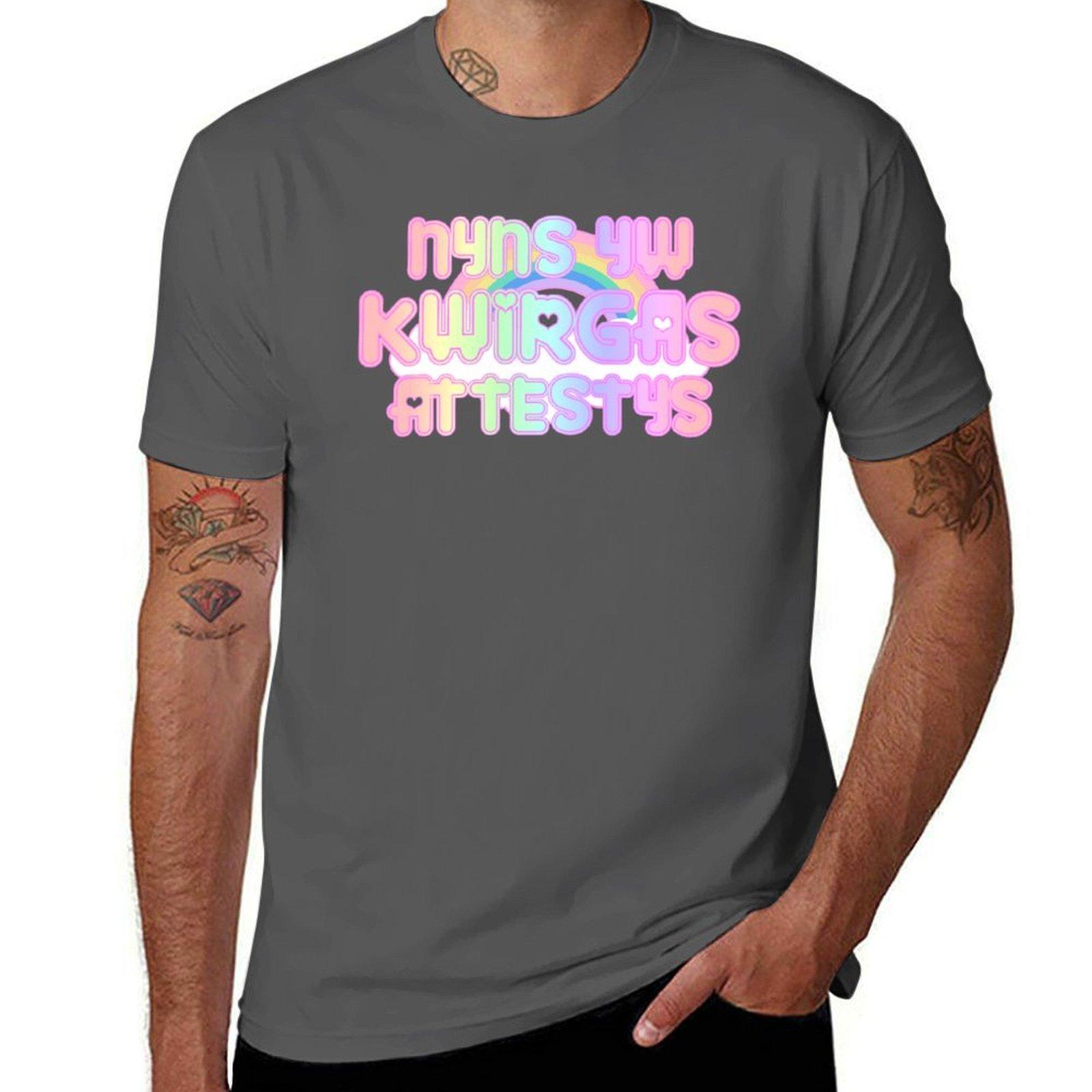 

Nyns Yw Kwirgas Attestys - Queerphobia is Not Attested T-Shirt man t shirt summer t shirt man cotton T-Shirt 4XL
