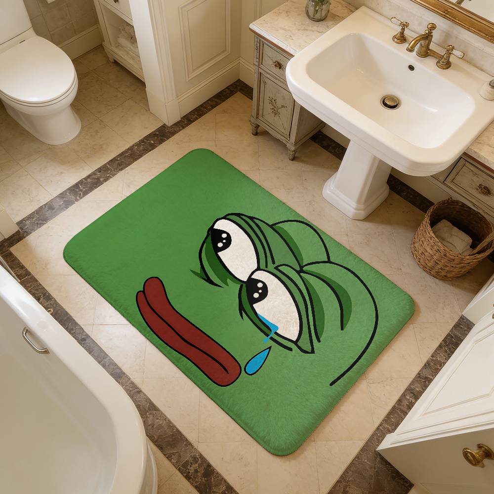 Popular Internet Meme Sad Frog Game Kitchen Mat Nordic Style Bedroom Living Room Doormat Home Balcony Anti-Slip Welcome Rug
