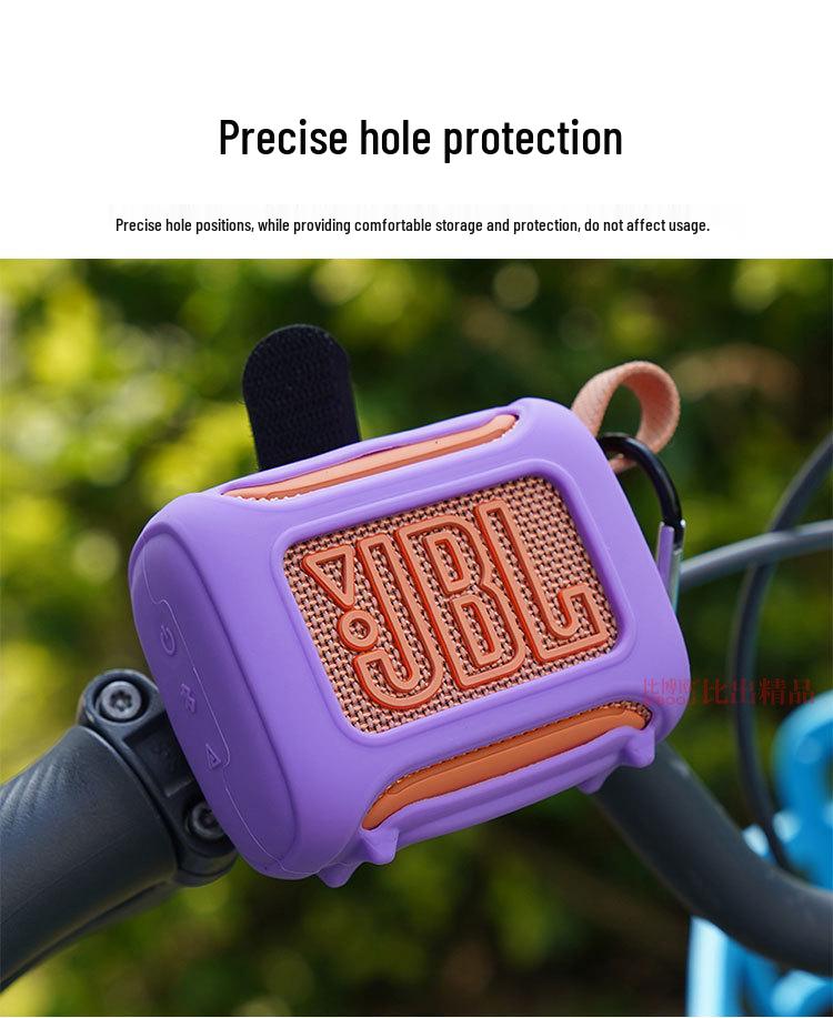 Silikonhülle mit Fahrradgurt für JBL GO5 Bluetooth-Lautsprecher, Music Gold Brick 5. Generation Schutzhülle