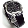 Chronograph Armbanduhr Echtleder Armband Set Inlands Seiko Offizielles Distributionsprodukt Schwarz SND367P1
