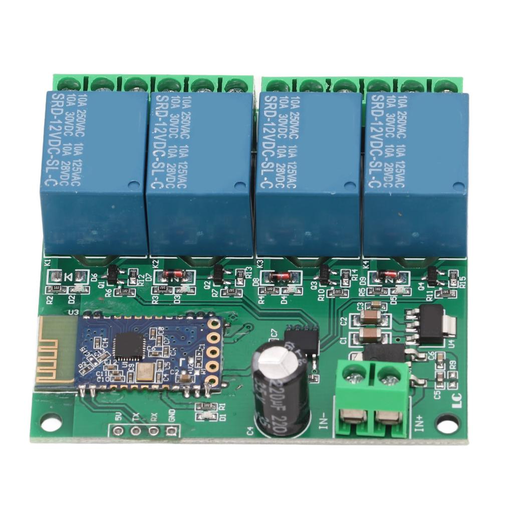 Modul Releu Bluetooth cu 4 Canale Telecomandă Capacitate Puternică Anti-Interferențe pentru Casă Inteligentă