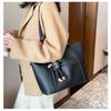 Simple Large Capacity Faux Leather Tote Bag Street Style Commuter Shoulder Handbag KTB