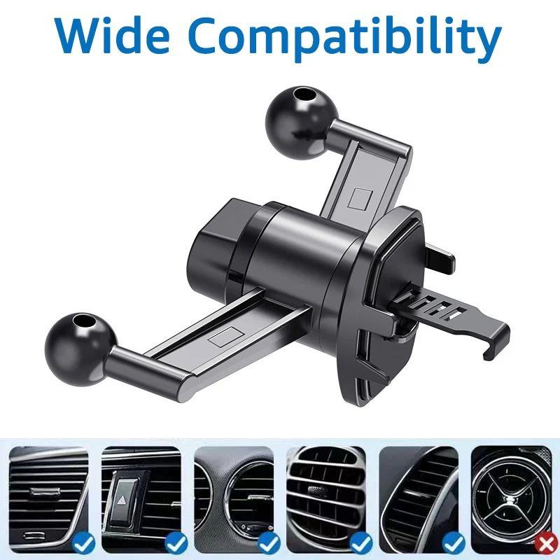17mm Dual Ball Head Base for Car Mobile Phone Stand Air Outlets Clip Mount Universal Car Air Vent Cellphone Bracket Accessories