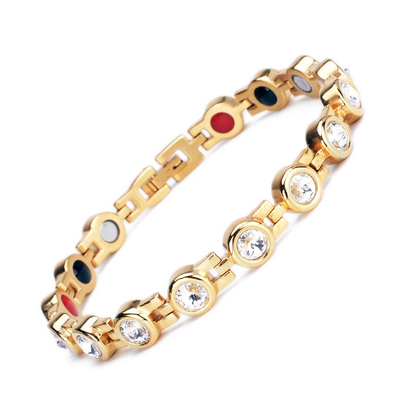 Stainless Steel Jewelry Zircon Bracelet New Male Creative Bracelet Tidal Magnet Infrared Stone Health Bracelet