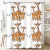 Animal Print Shower Curtain Kids Bathroom Decor With Cute Giraffe Design 180Cm Waterproof Fabric For Bathtub