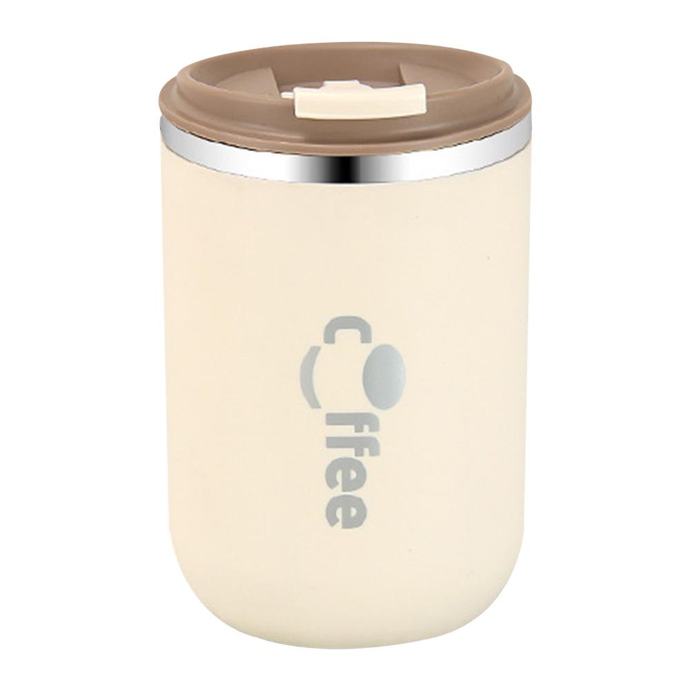 

500 мл термос кофейная чашка из нержавеющей стали с двойными стенками вакуумный термос кофейная кружка с соломинкой кофейная фляжка стакан для путешествий 500ml бежевый