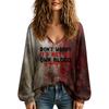 Women's V-Neck Halloween Fall Top for Seasonal Celebrations Comfortable Everyday Shirt