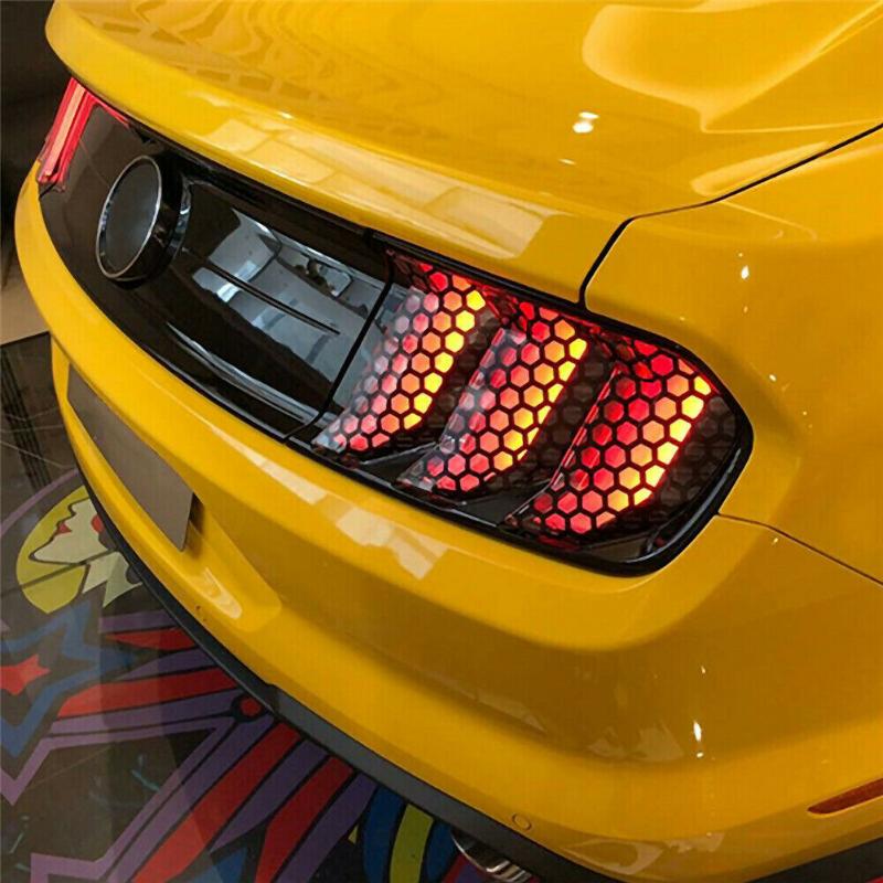 Car Honeycomb Stickers Car Stylish Tail Lights DIY Hollow Protector Decals Auto Rear Lamp Decoration Wrap Film Sticker
