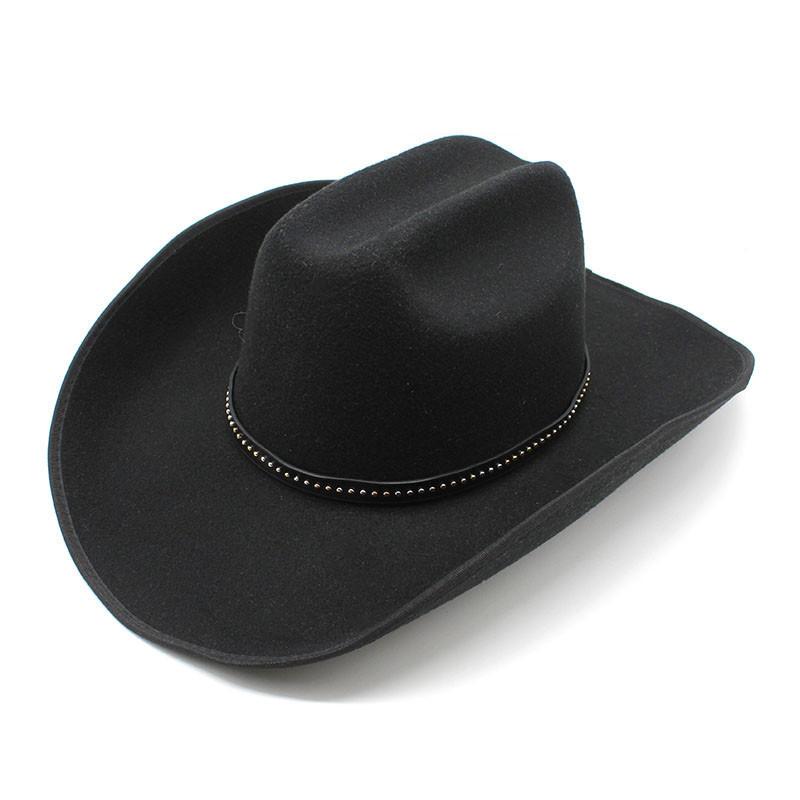 Western Cowboy Hat With Large Brim And Waterwave Embroidery For Summer Outdoor Wear
