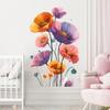 Creative Poppy Flower Wall Sticker for Bedroom Living Room Study Wall Decoration