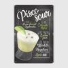 Pisco Sour Koktejlový Bar Kovový Značka Zeď Pub Zeď Vintage Nástěnka Plechová Značka Plakáty