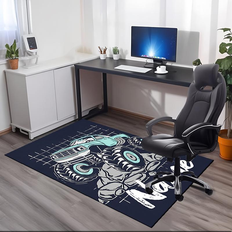 Benutzerdefinierter LKW-Teppich mit Namen, für Bürostuhl Wohnzimmer Schlafzimmer Küche Raumdekoration Geschenke.