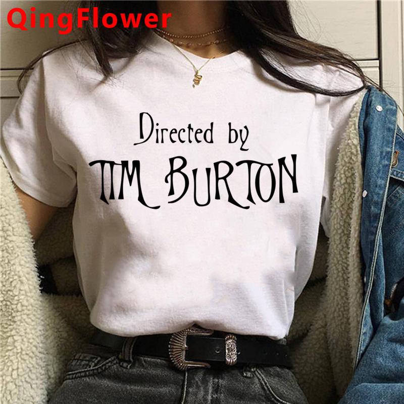 

tim burton top women Y2K manga t-shirts girl streetwear anime manga clothes 4XL