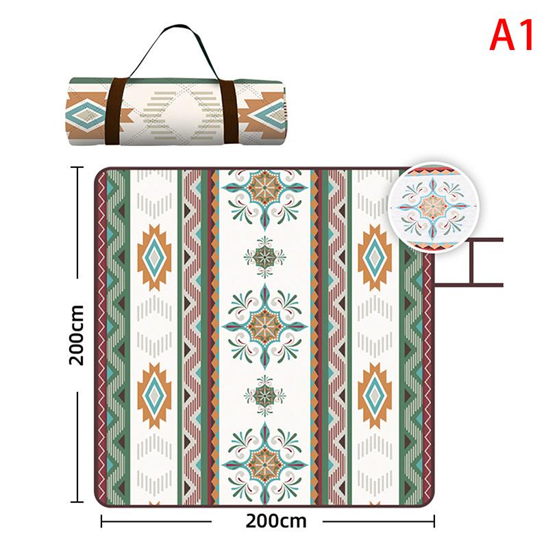 Водонепроницаемый плед для пикника, 200x200 см Большой пляжный плед Открытый коврик для пикника, Пляжный коврик с ручкой для переноски для кемпинга, пляжа