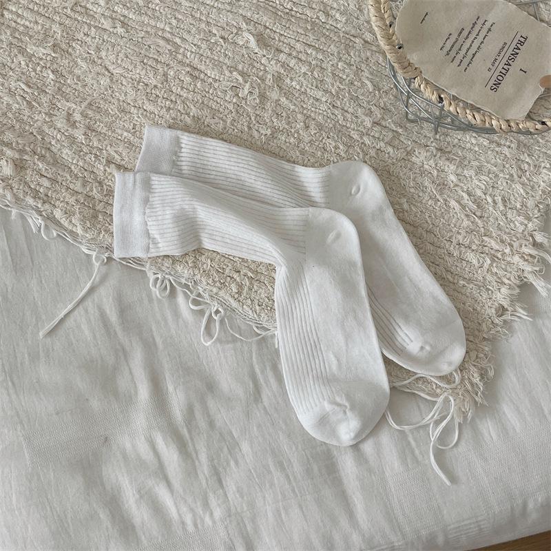 

Miu Style Seamless Slouchy Mid-Calf Ballet Socks - Slimming Korean Summer Socks for Women One Size чистий білий колір