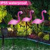 LED Solar Flamingo Light IP55 Flamingo Stake Light Auto On/Off Pink Flamingo Garden Floor Lamp Decorative Landscape Yard Light