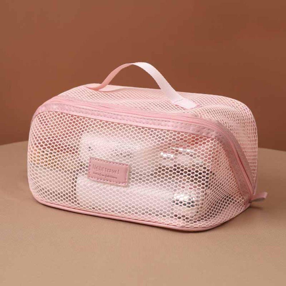 Large Capacity Mesh Cosmetic Bag Shell Pillow Makeup Pouch Fashion Transparent Makeup Bag Travel