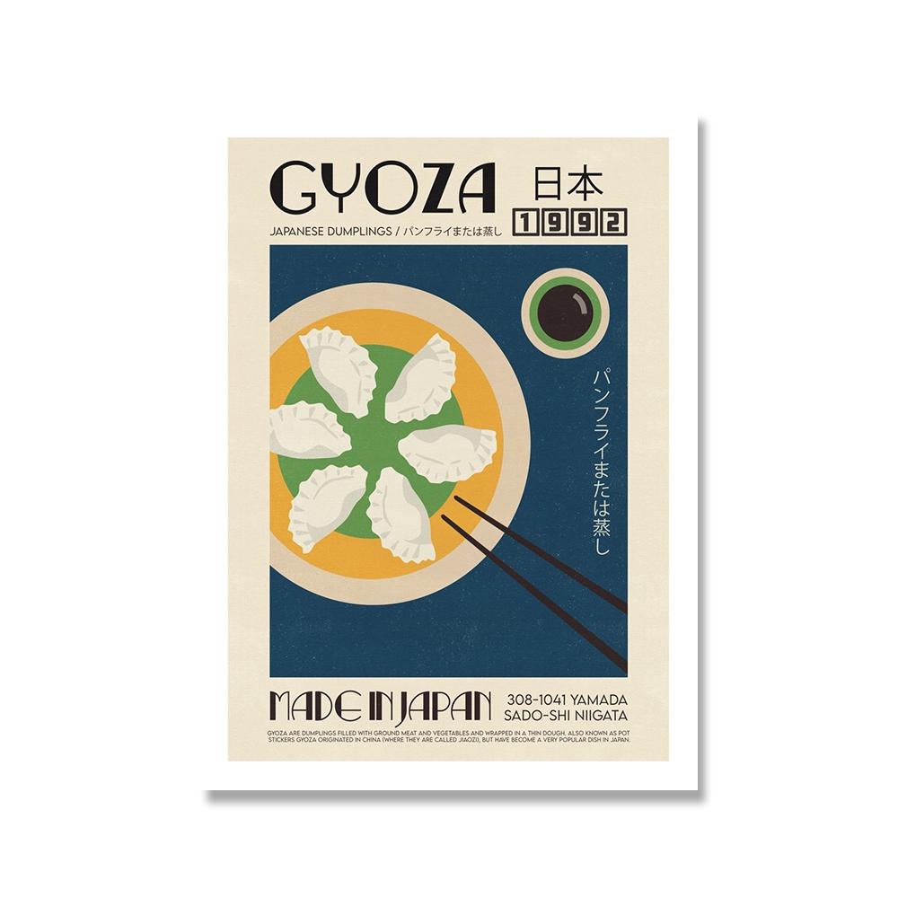 Japanese Korean Foods Wall Art Print Picture Cartoon Cooking Noodle Breakfast Kimchi Sushi Poster Canvas Painting Kitchen Decor