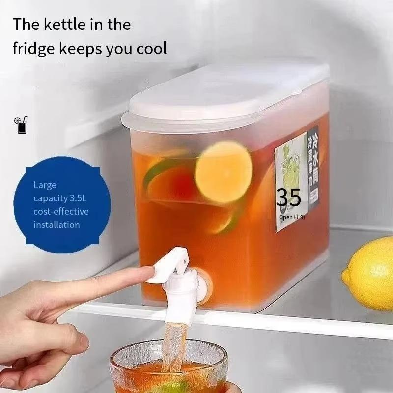 Summer Refrigerator Cold Kettle with Faucet In Refrigerator Large Capacity Portable Cold Kettle Fruit Teapot Cold Water Pitcher