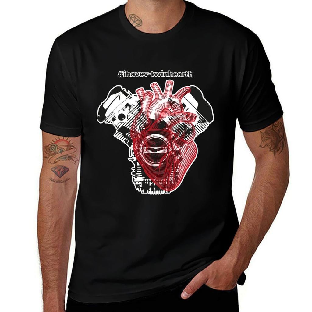 I Have a Twin-cylinder Heart 4 T-Shirt Work Outdoor T-Shirt for Men
