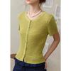 Women's Slim Fit Round Neck Knit Cardigan