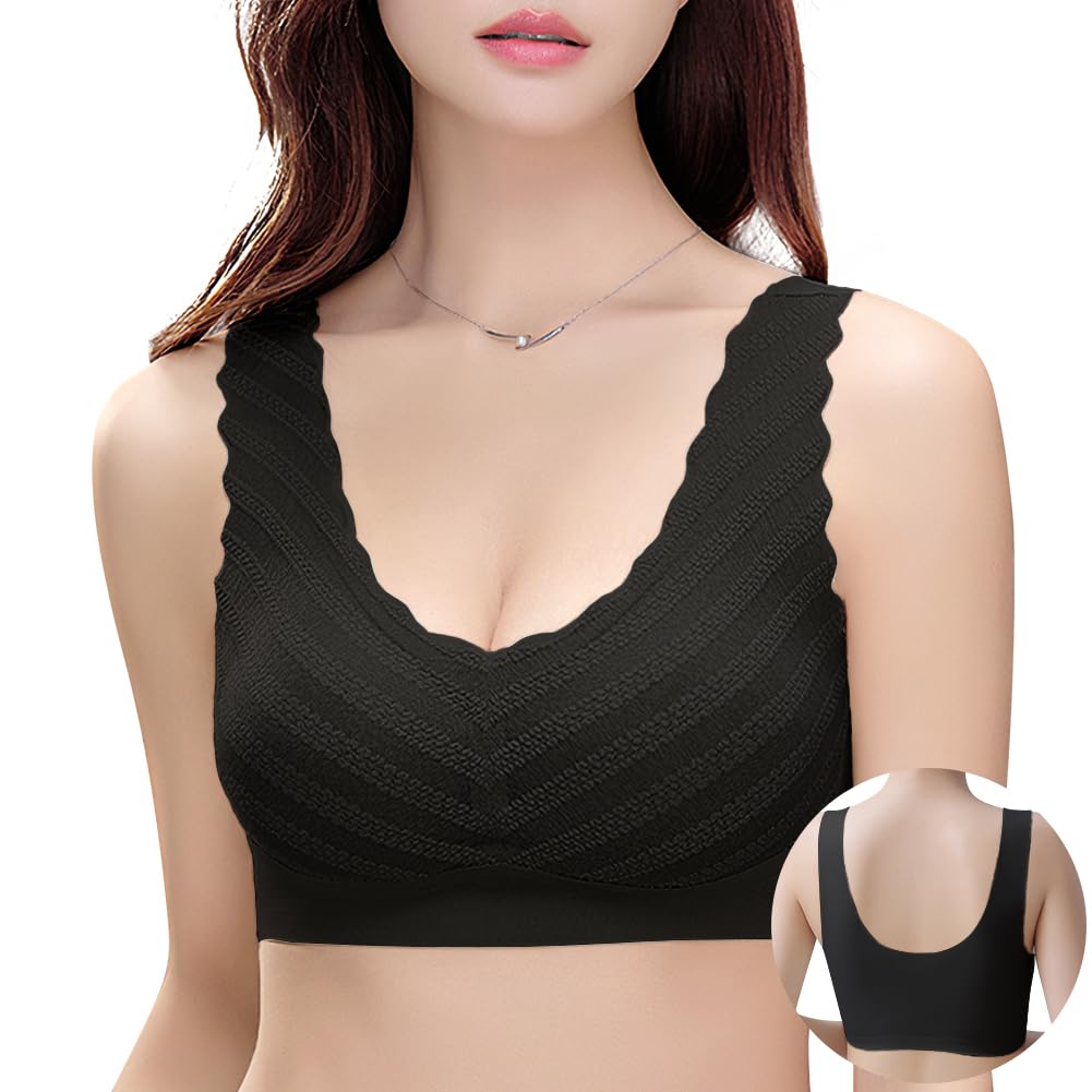 

бесшовный бюстгальтер ultimate позволяет коже дышать для максимальной свободы груди Бесшовный спортивный йога ночной бесшовный с высокой боковой частью нулевой без использования кожи Без косточек [2 шт.]