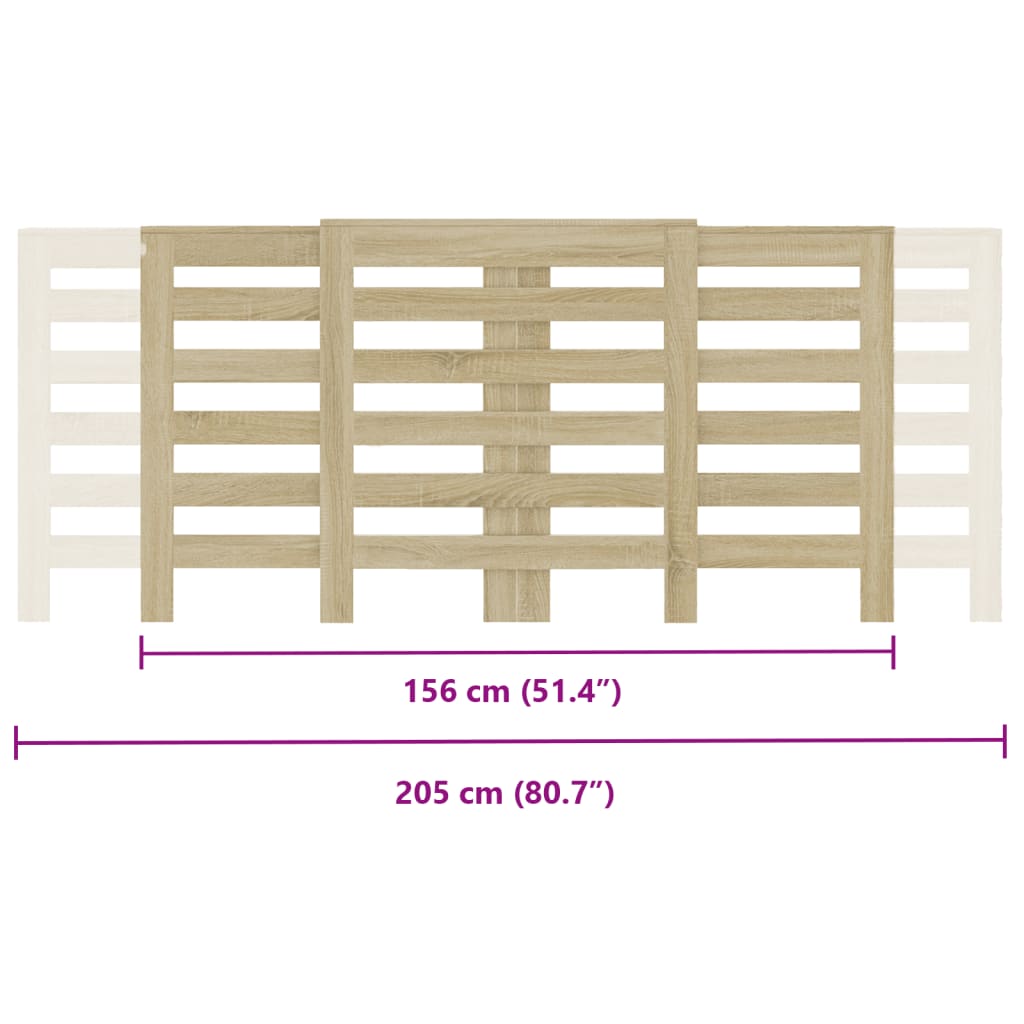Radiator Cover Sonoma Oak 205x21.5x83.5 cm