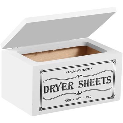 Multipurpose Dryer Sheet Wooden Dryer Sheet Holder With Lid Large Capacity Dustproof Softener Sheets Dispenser Easy Access