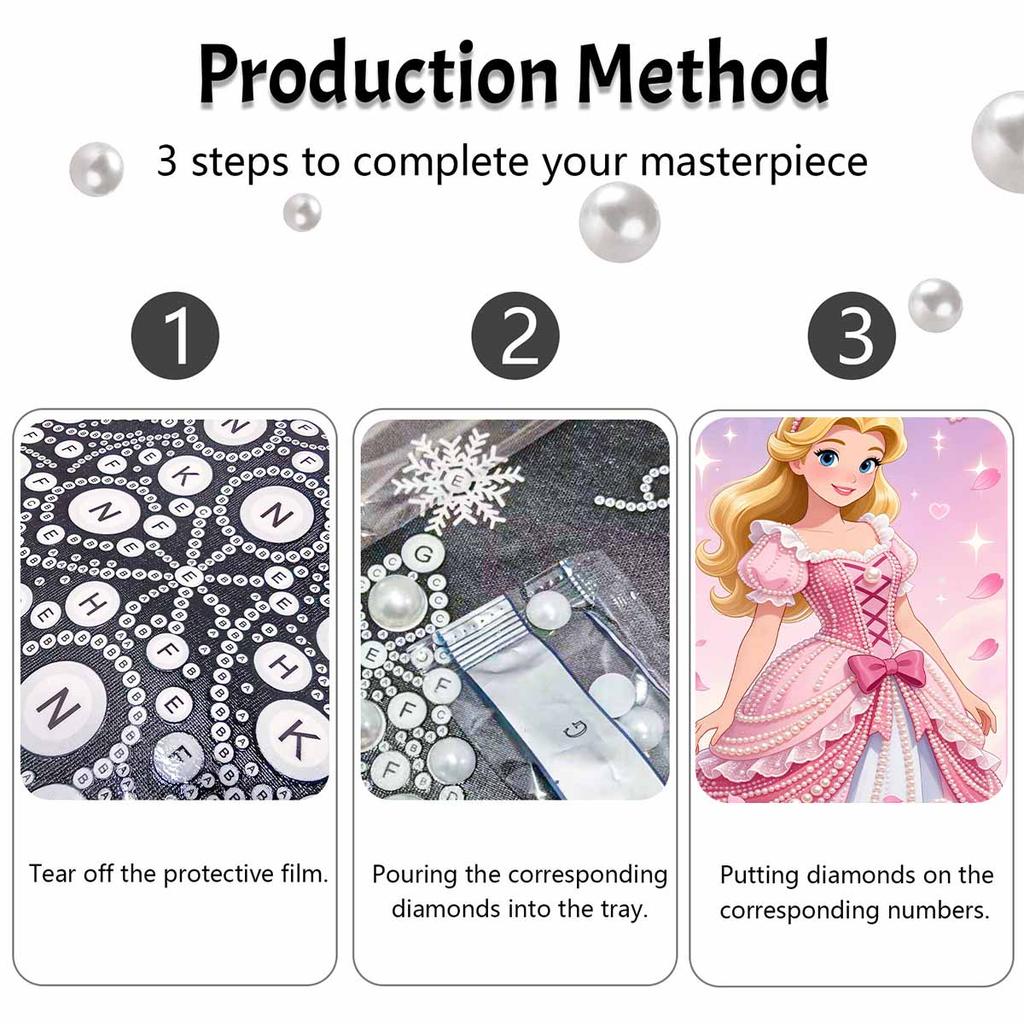 Disney Princess Pearl Painting Handmade Diy Pearl Art Painting Simple Living Room Hanging Painting Decoration