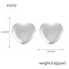 Orecchini a Bottone a Forma di Cuore con Strass Qiong Yao - Accessori in Acciaio Inossidabile Placcato Oro 18K