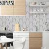 Geometric Abstract Arc Black and White Peel Wallpaper Detachable Contact Paper, Suitable for Home Bathroom Wallpaper Decoration