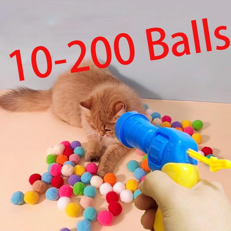 Cat Toy Ball Interactive Launch Training Toy For Pet Puppy Dog Kitten Creative Mini Shooting Games Stretch Plush Ball Toys 5