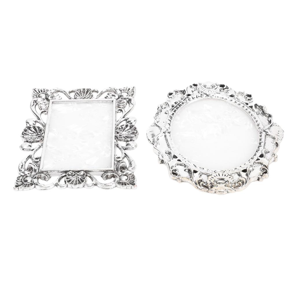 2 Pcs Nail Art Vintage Metal Resin Display Board Nail Polish Mixing